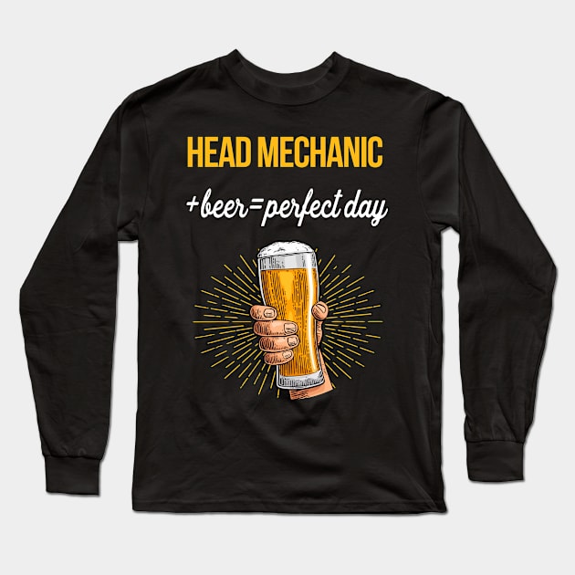 Head Mechanic Beer T-Shirt Head Mechanic Funny Gift Item Long Sleeve T-Shirt by Bushf